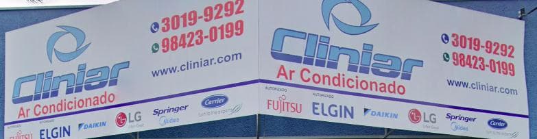 Fachada da loja Cliniar, autorizada Fujitsu, Elgin, Daikin, LG, Springer/Midea e Carrier
